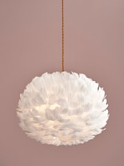 Lipsy White Feather Ceiling Light Shade - Image 1 of 3