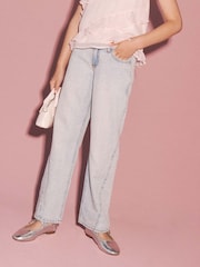 Abercrombie & Fitch Blue Low Rise Baggy Wide Leg Denim 100% Cotton Jeans - Image 1 of 5