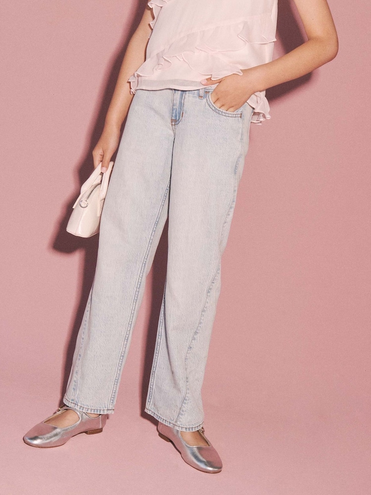 Abercrombie & Fitch Blue Low Rise Baggy Wide Leg Denim 100% Cotton Jeans - Image 1 of 5