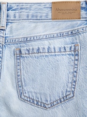 Abercrombie & Fitch Blue Low Rise Baggy Wide Leg Denim 100% Cotton Jeans - Image 4 of 5