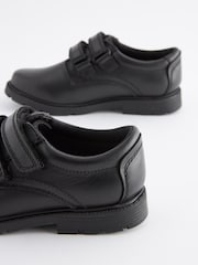Schwarz - Schulschuhe aus Leder mit Klettverschluss - Bild 3 von 6