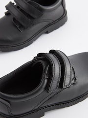 Schwarz - Schulschuhe aus Leder mit Klettverschluss - Bild 4 von 6