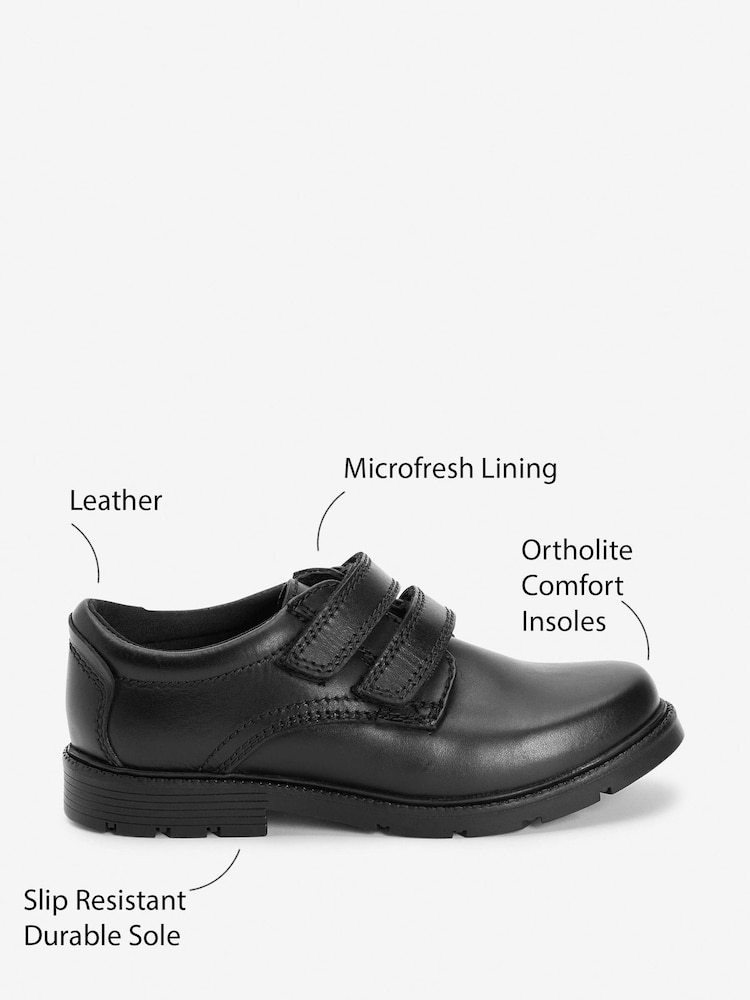 Schwarz - Schulschuhe aus Leder mit Klettverschluss - Bild 6 von 6