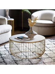Gallery Home Gold Reno Round Coffee Table - Image 1 of 3