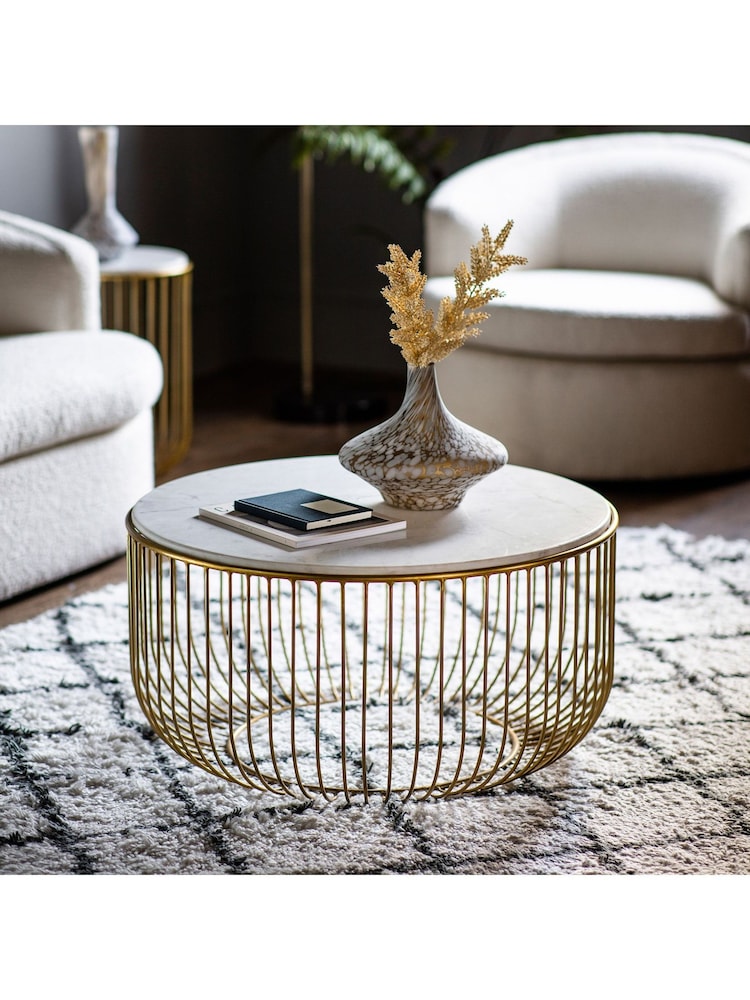 Gallery Home Gold Reno Round Coffee Table - Image 1 of 3