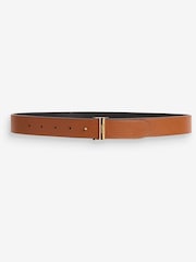 Lauren Ralph Lauren Large Tan Brown/Black Reversible Monogram Belt - Image 2 of 3