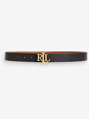 Lauren Ralph Lauren Large Tan Brown/Black Reversible Monogram Belt - Image 3 of 3