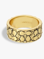 COACH Gold Tone Signature Quilted Band Ring - Image 1 of 3