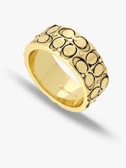 COACH Gold Tone Signature Quilted Band Ring - Image 2 of 3