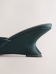 Teal Blue Forever Comfort® Closed Curvy Wedge Mules - Image 10 of 11