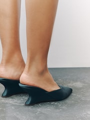 Teal Blue Forever Comfort® Closed Curvy Wedge Mules - Image 3 of 11