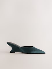 Teal Blue Forever Comfort® Closed Curvy Wedge Mules - Image 9 of 11