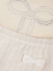 Monsoon Cream Embellished Bow Top & Tweed Skort Set - Image 2 of 2