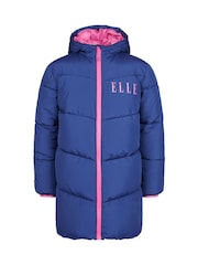 ELLE Blue Longline Coat - Image 1 of 5