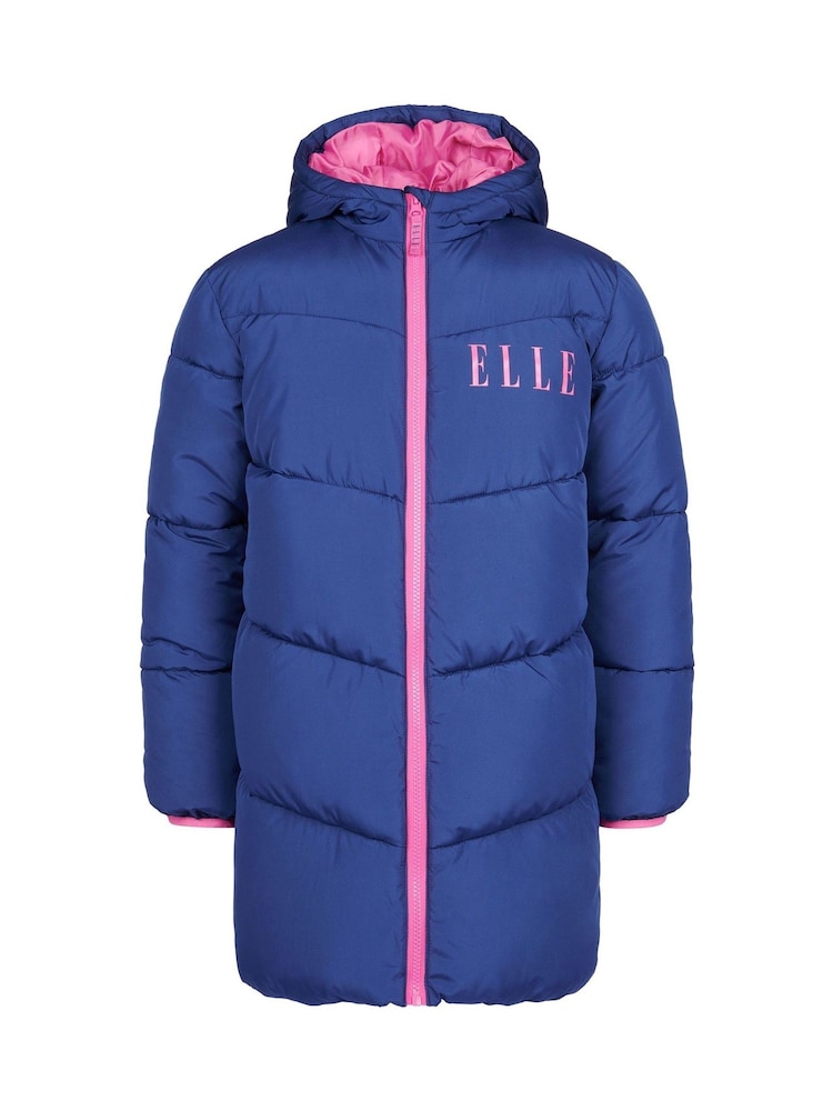ELLE Blue Longline Coat - Image 1 of 5