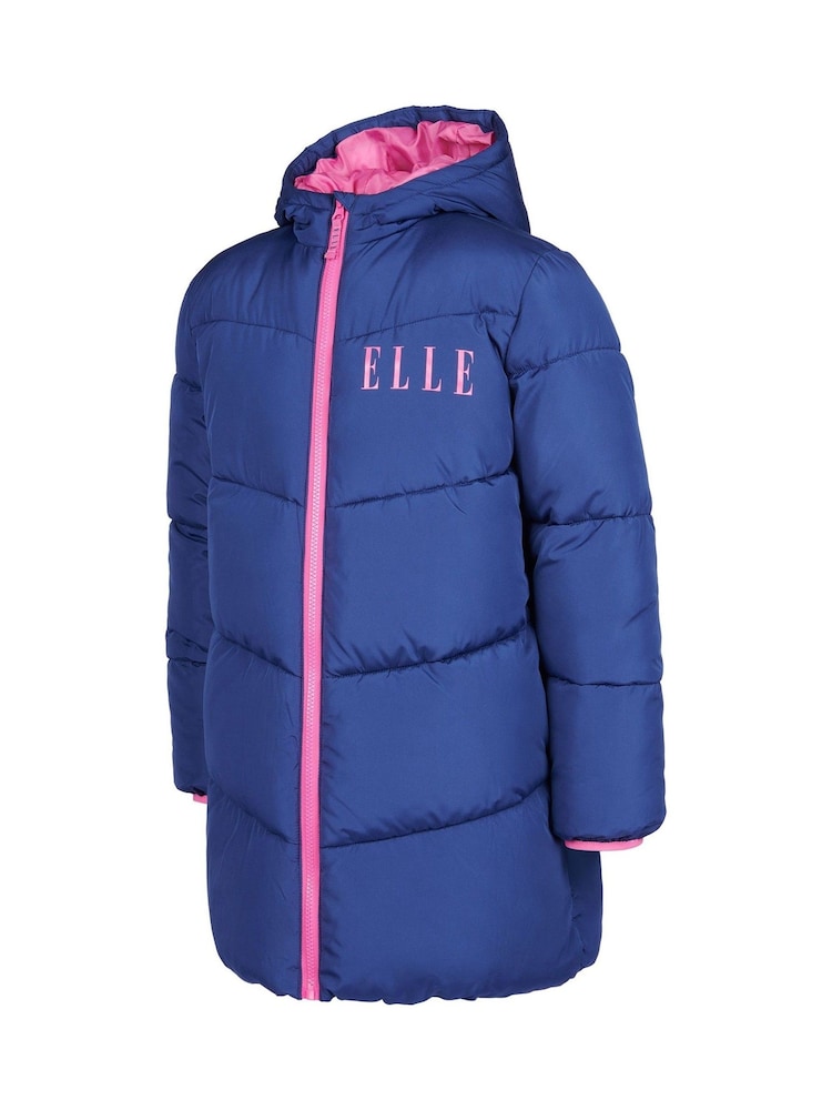 ELLE Blue Longline Coat - Image 2 of 5