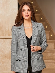 Sosandar Black Checked Blazer - Image 1 of 5