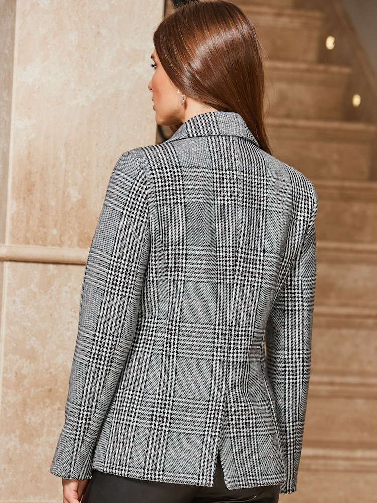 Sosandar Black Checked Blazer - Image 2 of 5