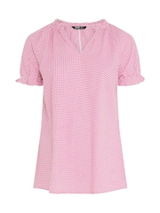 Yours Curve Pink Notch Neck T-Shirt - Image 5 of 5