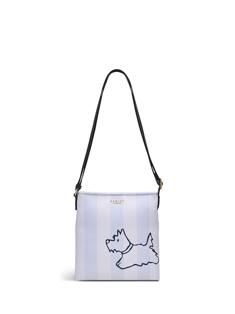 Radley London Small Palace Gardens Stripe Ziptop White Cross-Body Bag - Image 2 of 5