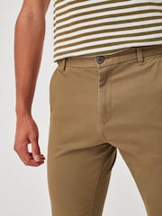 Tan Brown Skinny Fit Stretch Chino Trousers - Image 3 of 4