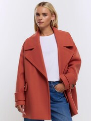 River Island Pink Short Swing Coat - Image 3 of 4