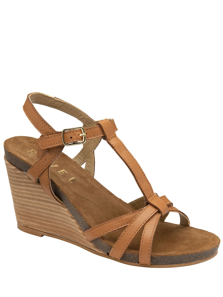 Braun - Ravel Ledersandalen mit Riemchen und Keilabsatz - Bild 1 von 4