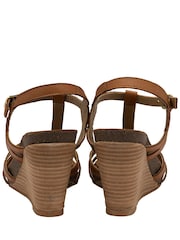 Braun - Ravel Ledersandalen mit Riemchen und Keilabsatz - Bild 3 von 4
