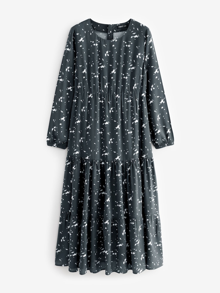 Monochrome Maxi Tiered Dress - Image 1 of 1