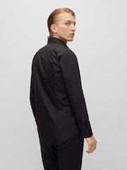 Negru - HUGO Croială slim fit Elegant 100% Cotton Mânecă lungă Cămăși - Imaginea 2 din 8