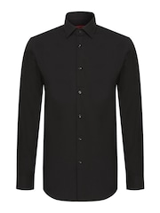 Negru - HUGO Croială slim fit Elegant 100% Cotton Mânecă lungă Cămăși - Imaginea 7 din 8
