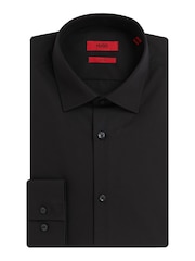 Negru - HUGO Croială slim fit Elegant 100% Cotton Mânecă lungă Cămăși - Imaginea 8 din 8