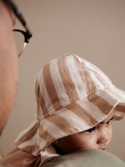 Neutral Stripe Wide Brim Stripe Baby Hat - Image 3 of 4