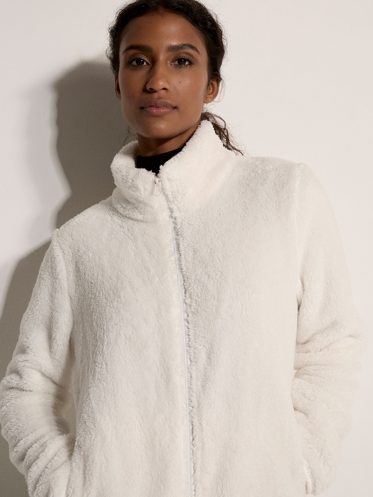 Apricot Cream Fleece Cardigan - Image 4 of 4 Apricot Cream Fleece Cardigan - Image 4 of 4