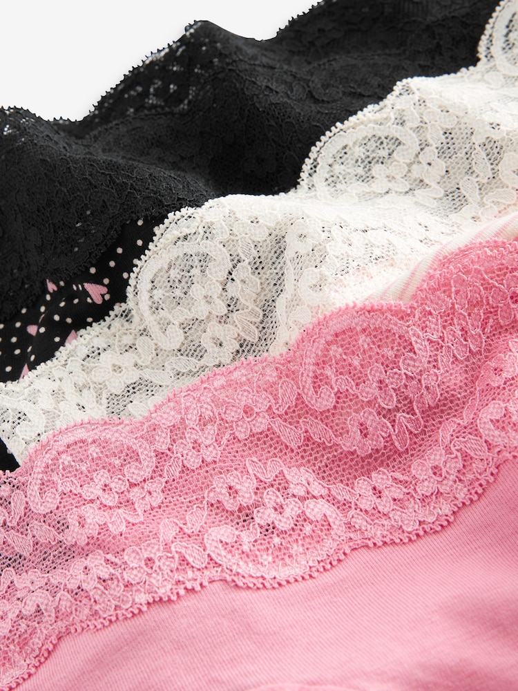 Schwarz/Rosa mit Herzprint - Unterhosen aus Spitze, 4er-Pack - Bild 8 von 8 Schwarz/Rosa mit Herzprint - Unterhosen aus Spitze, 4er-Pack - Bild 8 von 8