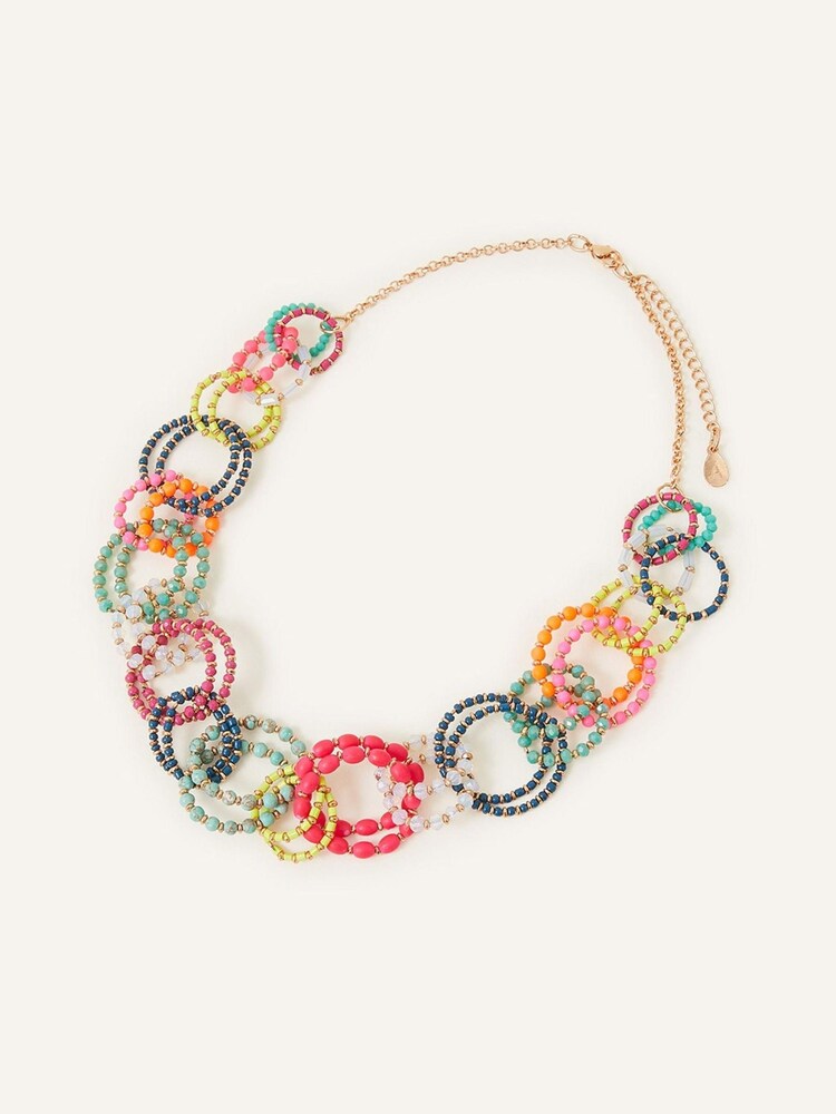 Accessorize Pink Beaded Loops Necklace - Image 1 of 2 Accessorize Pink Beaded Loops Necklace - Image 1 of 2