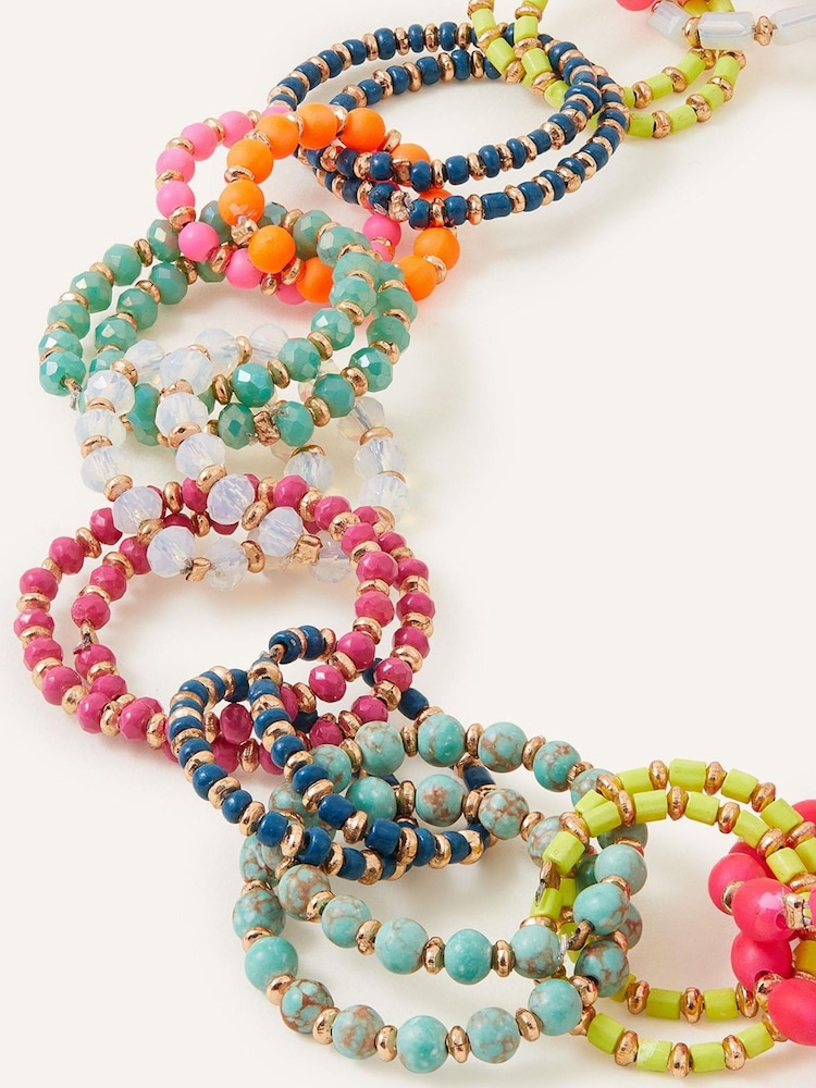 Accessorize Pink Beaded Loops Necklace - Image 2 of 2 Accessorize Pink Beaded Loops Necklace - Image 2 of 2