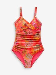 Pink/Orange Paisley Tummy Control Swimsuit - Image 6 of 10
