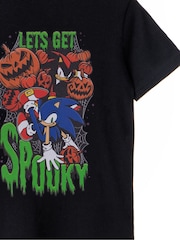 Vanilla Underground Black Sonic the Hedgehog Let's Get Spooky Big Boys Short Sleeved Halloween 100% Cotton T-Shirt - Image 3 of 6