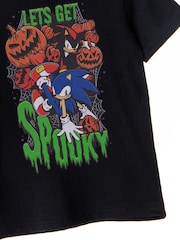 Vanilla Underground Black Sonic the Hedgehog Let's Get Spooky Big Boys Short Sleeved Halloween 100% Cotton T-Shirt - Image 4 of 6