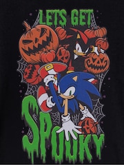 Vanilla Underground Black Sonic the Hedgehog Let's Get Spooky Big Boys Short Sleeved Halloween 100% Cotton T-Shirt - Image 5 of 6