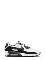Nike White/Blue Air Max 90 Trainers - Image 1 of 9