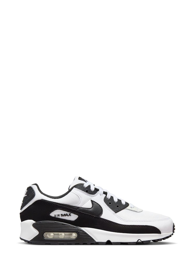 Nike White/Blue Air Max 90 Trainers - Image 1 of 9