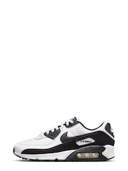 Nike White/Blue Air Max 90 Trainers - Image 2 of 9