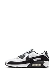 Nike White/Blue Air Max 90 Trainers - Image 4 of 9