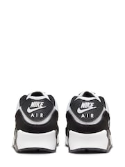 Nike White/Blue Air Max 90 Trainers - Image 6 of 9