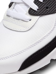 Nike White/Blue Air Max 90 Trainers - Image 8 of 9