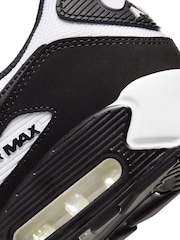 Nike White/Blue Air Max 90 Trainers - Image 9 of 9
