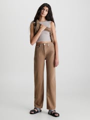 Calvin Klein Jeans High Rise Straight Leg Brown Jeans - Image 1 of 5
