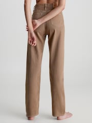 Calvin Klein Jeans High Rise Straight Leg Brown Jeans - Image 3 of 5